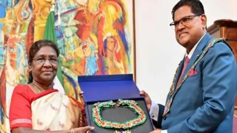 President Murmu conferred with Suriname's highest civilian award