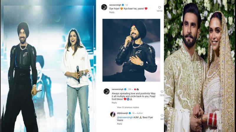 Ranveer Singh reacts to Deepika Padukone video at Diljit Dosanjh concert news in hindi