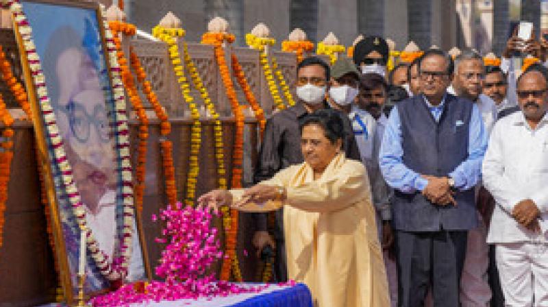 Mayawati paid tribute to Ambedkar on his birth anniversary