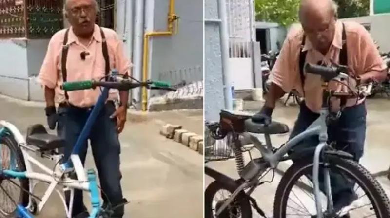 Elderly Gujarat Man modify unique Cycles Anand Mahindra Shares Inspirational Video 