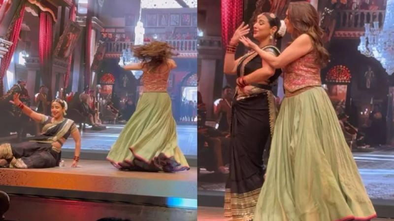  Vidya Balan fell while performing with Madhuri Dixit News In Hindi