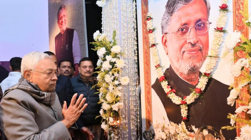 Late.Sushil Kumar Modi birth anniversary CM nitish kumar gave tribute news in hindi