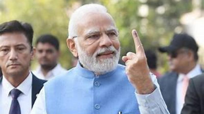 Gujarat elections: Pm Modi seeks votes on Twitter after casting his vote