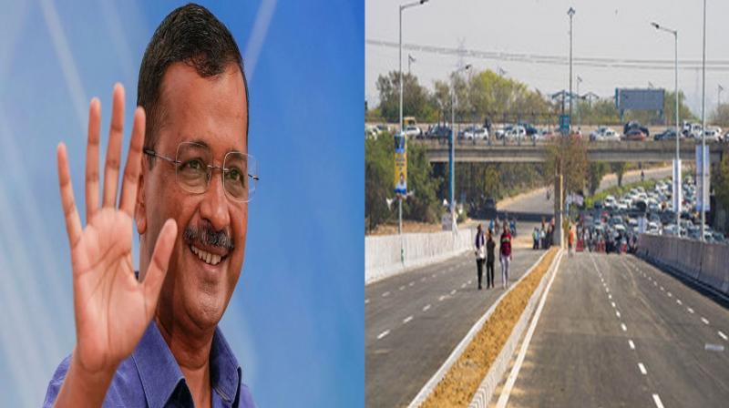 Kejriwal inaugurated Ashram flyover extension ( फोटो साभार PTI) 