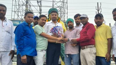 Jharkhand Police Association President was given a grand welcome news in hindi