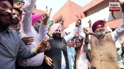 AAP Punjab celebrates court verdict in favor of Arvind Kejriwal and AAP leaders in Chandigarh