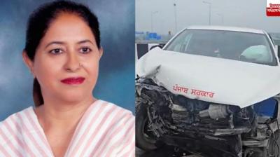 MLA Rajinderpal Kaur Chhina's car crashed near Khanauri news in hindi