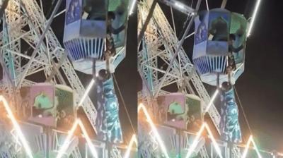 Woman falls from Ferris wheel ride and gets stuck 30 feet in the air news in hindi