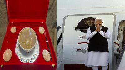 PM Modi gift to Japanese PM brown moonstone bowl news in hindi
