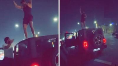 Noida  boy on Thar danced viral video news in hindi