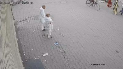 Horrible accident in Sri Muktsar Sahib, uncontrolled car hits elderly couple VIDEO