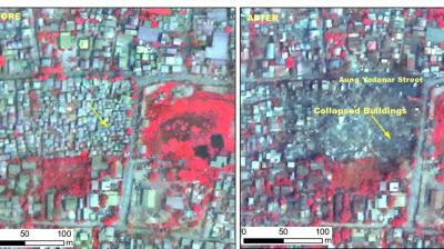 ISRO released pictures of damage caused by earthquake in Myanmar news in hindi