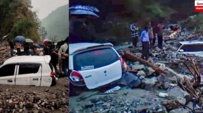 Rain wreaks havoc in Uttarakhand vehicles buried under debris in Chamoli News In Hindi