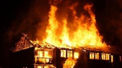 A Hindu family's house was set on fire in Bangladesh