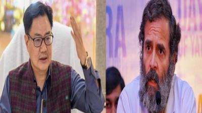 Rahul has become a big cause of embarrassment for the country, he is Indian Army...: Rijiju