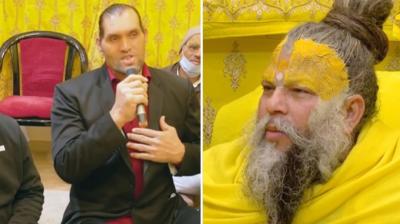 the great khali met premanand maharaj in vrindavan news in hindi 