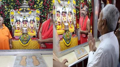 CM Nitish Kumar performed Maha Ashtami Puja for happiness, peace and prosperity of the state news in hindi