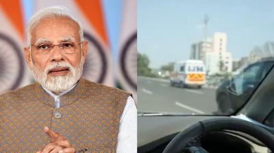 PM Modi stopped his convoy to give way to the ambulance