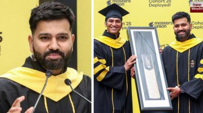 Rohit Sharma attends Masters' Union convocation in Gurugram