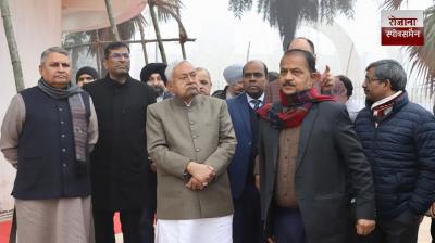   CM Nitish Kumar site inspection at Construction of a multi-level parking facility at Kangan Ghat