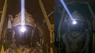 On Ram Navami, 'Sun Tilak' applied on Ram Lalla forehead news in hindi