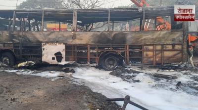 Massive fire breaks out after collision with truck in UP, 3 burnt alive, 24 injured