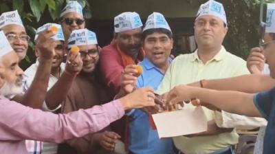 AAP party victory in Gujarat and Punjab elections was celebrated News in hindi