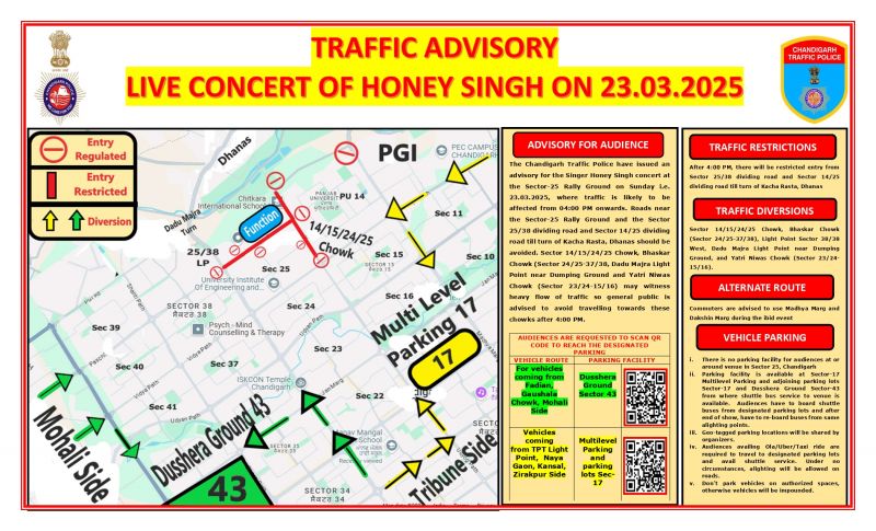 Yo Yo Honey Singh Live Program Chandigarh Police Advisory 